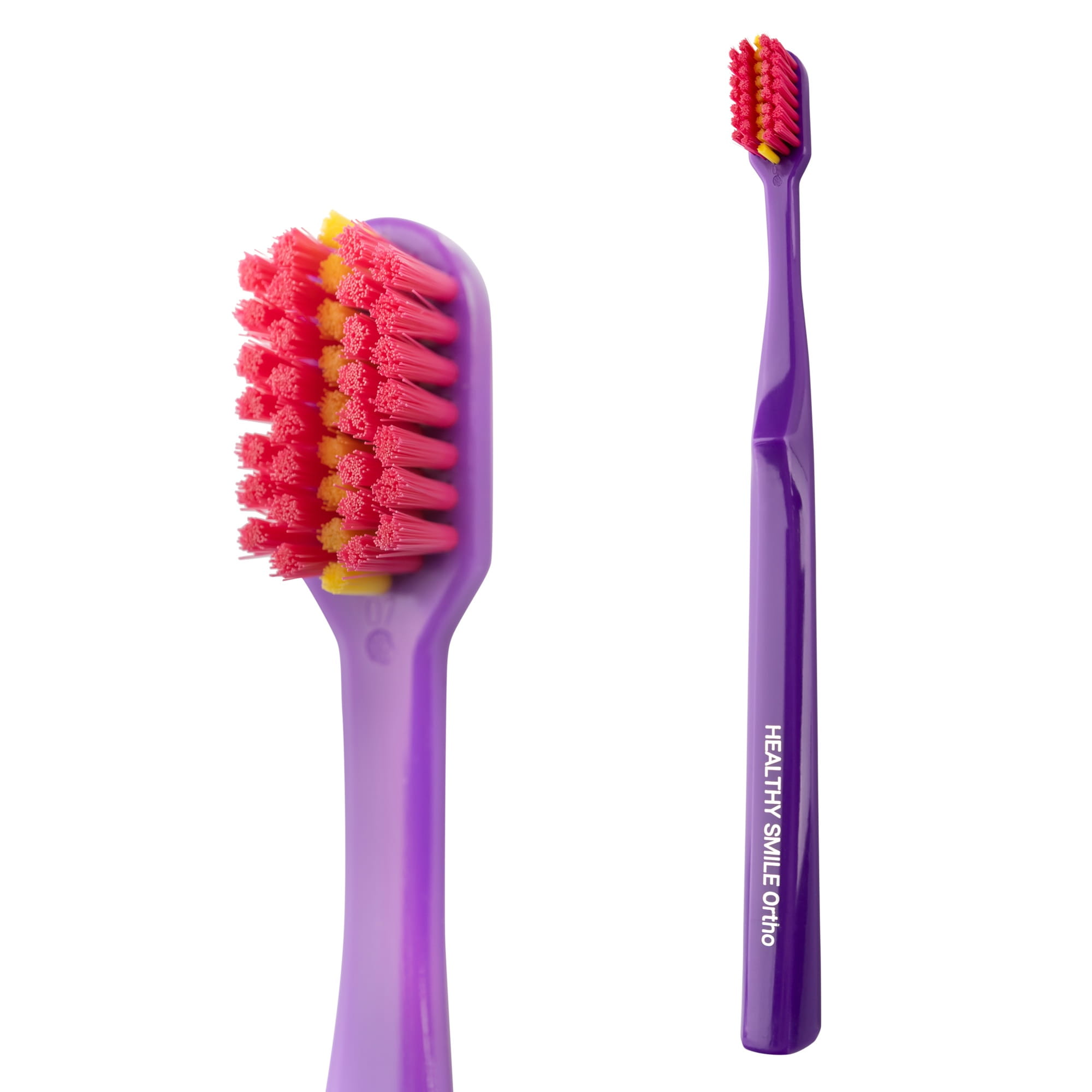 Healthy Beauty 2袋セット Healthy Smile Ortho Medium Ортодонтична зубна щітка, Фіолетова